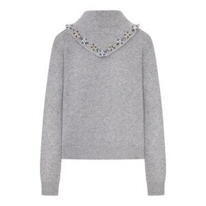 Prada Women Cashmere Sweater With Embroidered Scarf